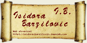 Isidora Barzilović vizit kartica